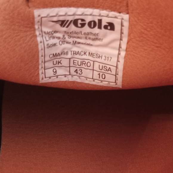 Gola Men's Navy / Brown / Off White Track Mesh 317 Sneakers Size 10 - Picture 15 of 15